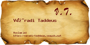 Váradi Taddeus névjegykártya
